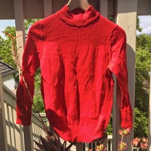Bright Red Turtleneck Sweater